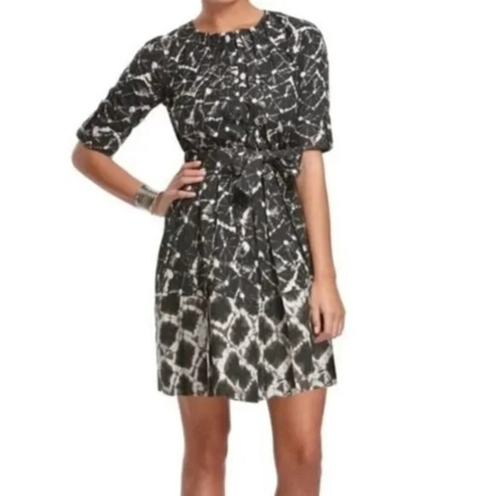 Thakoon for Target Shibori Pleated‎ Button Down Trapeze Swing Dress Black - XS